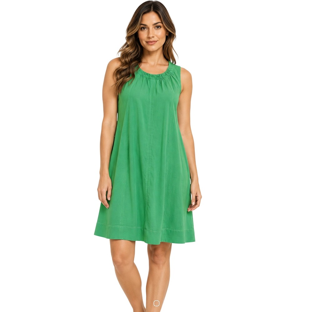 LOFT NWT Womens Green Cotton Sleeveless A-Line Knit Dress XL